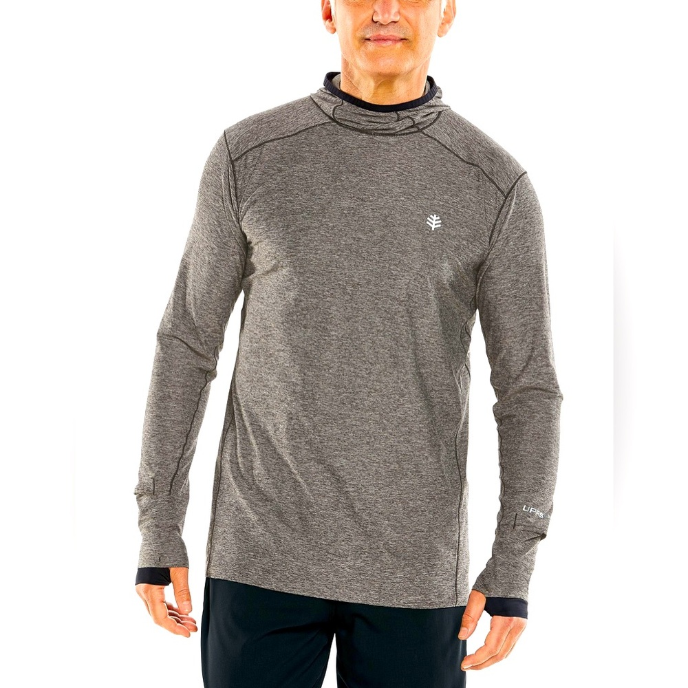 Coolibar UPF 50+ Men's Stretch Agility Performance Hoodie Charcoal Gray XXL NWT